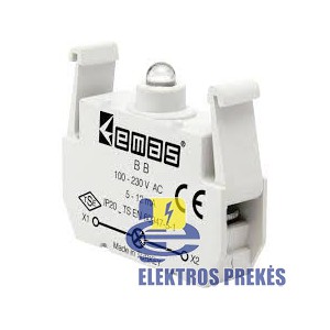 EMAS BB Kontaktas su balta lempute 100-230v AC/DC